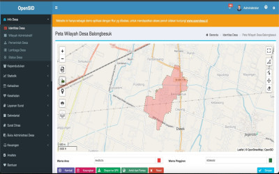 Modul Batas Wilayah untuk Lokasi kantor dan Peta wilayah desa otomatis