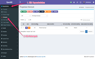 Menambahkan Data Kelompok di Kependudukan Opensid